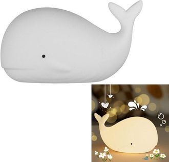 OEM L&aacute;mpara De Noche Infantil De Silicona Con Forma De Ballena, L&aacute;mpara De Mesa Led Recargable, Luz Nocturna Para La Mesita De Noche, Color Blanco