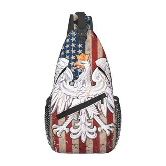 Generic Polish Eagle American Flag Pride Poland Shoulder Bag With Zipper Crossbody Bag Anti Theft Daypack For Runner Camping Women