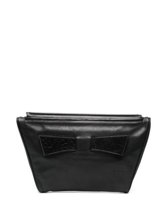 Versace 1980s leather clutch bag - women - Leather - One Size - Black