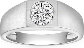 Pompeii3 1 ct Solitaire Diamond Mens Wedding Ring 14k White or Yellow Gold