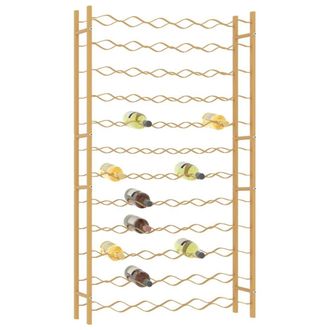 Berkfield Home Modern Wine Rack for 72 Bottles Gold Metal