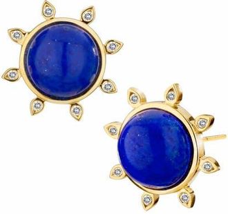 Syna Cosmic Sun Studs in Blue Topaz at Nordstrom, Size Small