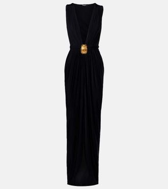 Balmain Embellished jersey maxi dress