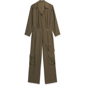 Fortela Cargo Jumpsuit in Sage Green at Nordstrom, Size 42 Eu