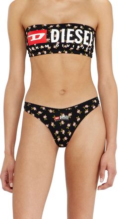 Diesel 3-pack of stretch cotton thongs with floral print - Panties - Woman - Black