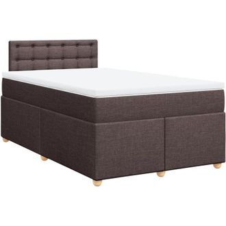 vidaXL Cama Box Spring Con Colch&oacute;n Tela Marr&oacute;n Oscuro 120x190 Cm Vidaxl