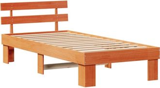 vidaXL Bed Frame with Headboard Brown 80 x 200 cm Solid Pine wood Vidaxl