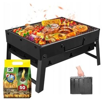 OEM Parrilla De Carb&oacute;n Plegable Para Jard&iacute;n, Estuche + Guijuela
