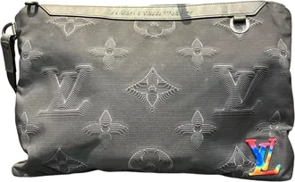 Louis Vuitton Black Nylon Canvas Clutch Bag Pochette (Pre-Owned)