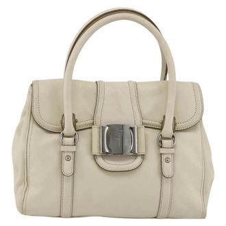 Ferragamo Vintage Leather White Leather Handbag (Pre-Owned)