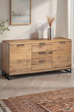 Julian Bowen Brooklyn 2 Door 3 Drawer Sideboard in Light Oak