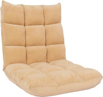 Hhg Nunca Usado] Sill&oacute;n De Suelo Hhg 904, Sill&oacute;n Reclinable 6 Posiciones, Estructura Robusta Terciopelo, Beige