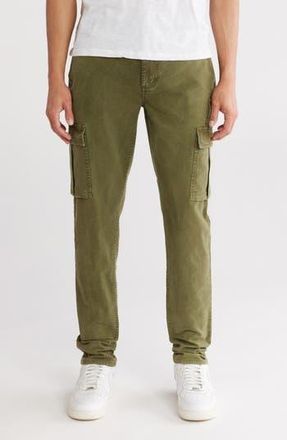 Purple Slim Fit Brushed Cotton Stretch Twill Cargo Pants in Green at Nordstrom Rack, Size 30