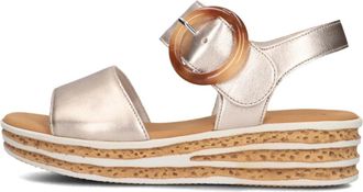Gabor Beige Sandaal 550.2 - Dames - Sleehakken - Beige - 41 EU - Leer - Schoenen