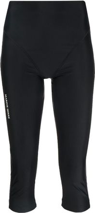 Marine Serre Regenerated Active cropped leggings - women - Recycled Polyamide/Recycled Spandex - L - Black