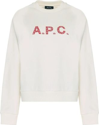 A.P.C. Patty Cotton Crew-neck Sweatshirt - Dames - Sweatshirts - Wit - XS - Katoen - Hoodies & sweatvesten