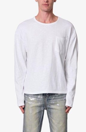 mnml Slouchy Pocket Long Sleeve T-Shirt in White at Nordstrom, Size Xx-Large
