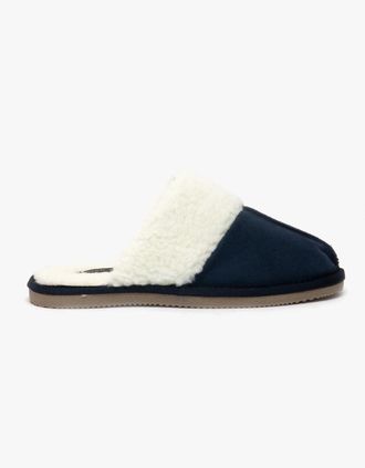 Hush Puppies Womens Hush Puppies ARIANNA Womens Suede Mule Slippers Navy - Blue - Size: 4