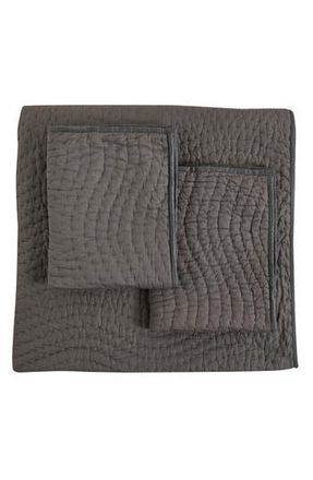 Melange Home Voile Solid Cotton Quilt & Sham Set in Charcoal at Nordstrom Rack, Size Full/queen