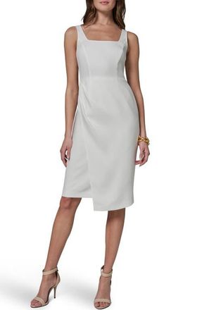 DKNY Faux Wrap Sheath Dress in Cream at Nordstrom, Size 12