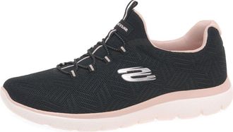 Skechers Womens Summits Artistry Chic Sneaker, Black Mesh Light Pink Trim, 7.5 UK