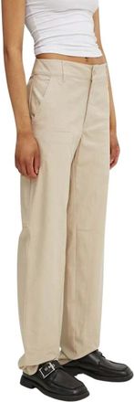 Moschino Wijde broek - Dames - Broeken - Beige - M - Katoen - Broeken
