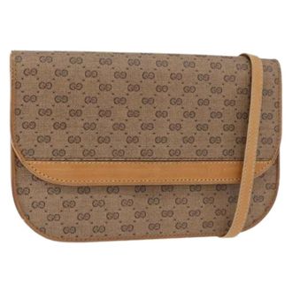 Gucci Pre-owned Cross Body Bags, female, Beige, Size: ONE SIZE Pre-owned Vintage GG PVC Shoulder Bag