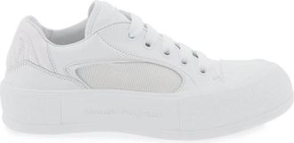 Alexander McQueen Court Sneaker met Ribbeldetail - Dames - Sneakers - Wit - 40 EU - Leer - Schoenen
