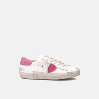 Philippe Model Womens Prsx Sneakers In Veau Pop Blanc Fucsia