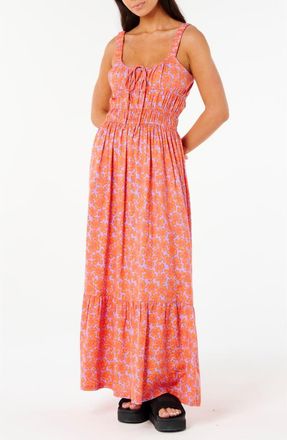 Rip Curl Neon Isles Tiered Maxi Dress in Pink at Nordstrom, Size Xx-Large
