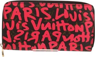 Louis Vuitton Pre-owned Wallets, female, Pink, Size: ONE SIZE Pre-owned Vintage Monogram Graffiti Zip Around Wallet