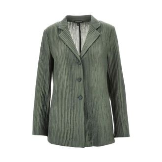 Emporio Armani Blazers, female, Green, Size: 2XS Pleated Blazer