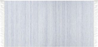 Beliani Alfombra Azul Claro 80 X 150 Cm Pet Reciclado Flecos Interior Exterior Malhia