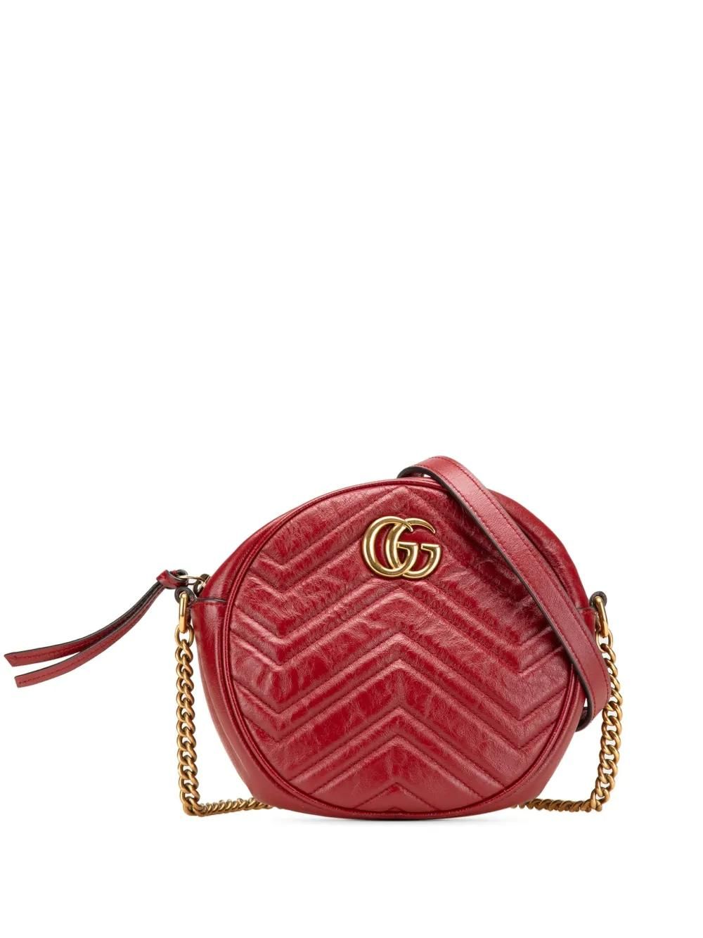 Gucci Borsa a tracolla GG Marmont Matelasse tonda mini in pelle