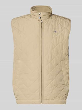 GANT Regular Fit Weste mit Stehkragen in Stepp-Optik in Beige, Gr&ouml;&szlig;e XXXL
