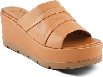 Spring Step Allerton Platform Wedge Slide Sandal in Camel at Nordstrom, Size 10.5-11Us
