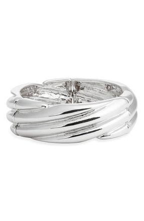 Nordstrom Twisted Cuff Stretch Bracelet in Silver at Nordstrom Rack