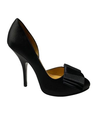 Lanvin Lanvin Strik Pumps 120 in Zwart Satijnleer