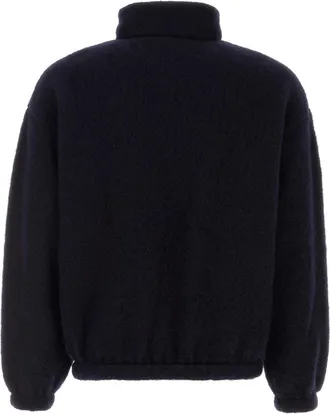 Jil Sander Wool Blend Half-Zip Sweater - Navy