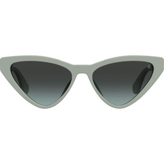 Stuart Weitzman 55mm Cat Eye Sunglasses in Green/Grey Green at Nordstrom