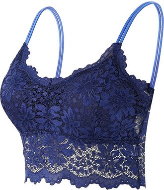 Generic Lace Bralettes for Women Camisole Bras V Neck Padded Bralette Seamless Bandeau Sleeping Bra Tube Crop Vest Top Sexy Backless Corset with Straps and Re