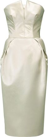 Maison Margiela Cintzed satin midi dress - women - Acetate/Polyamide/Silk/Cotton/Polyamide/Elastane - 42 - Green