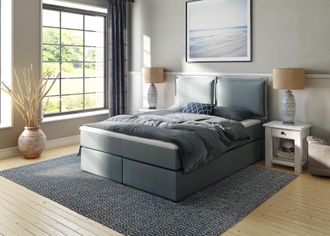 HOME AFFAIRE Boxspringbett »Lysann« 5fach verstellbares Kopfteil, in 4 Breiten, 3 Matratzenarten