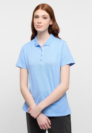 Eterna Poloshirt ETERNA REGULAR FIT, Damen, Gr. 46, hellblau, Piqu&eacute;, 97% cotton, 3% Elasthan, normal, Shirts Poloshirt