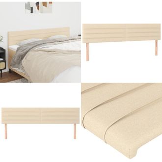 vidaXL Testiera 2 pz Crema 80x5x78/88 cm in Tessuto - Testiera in tessuto - Testiera regolabile
