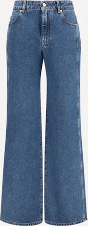 Balmain Jeans a gamba larga dritti Woman 38