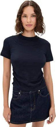 Veronica Beard Womens Damian Short Sleeve Top, Navy