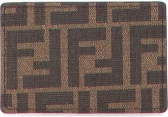 Fendi Pre-owned Fendi Zucca Coated Canvas and Leather Card Holder Unisex ADUDQ24CFNB56WCS