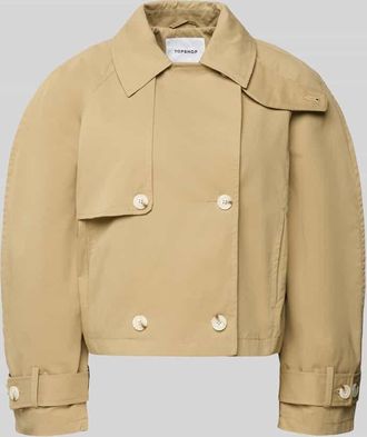 Topshop Trenchcoat mit &Auml;rmelriegeln Modell MIA in Beige, Gr&ouml;&szlig;e XS