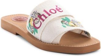 Chlo&eacute; Woody Slide Sandal in Citrus Yellow/Ivory at Nordstrom, Size 10Us
